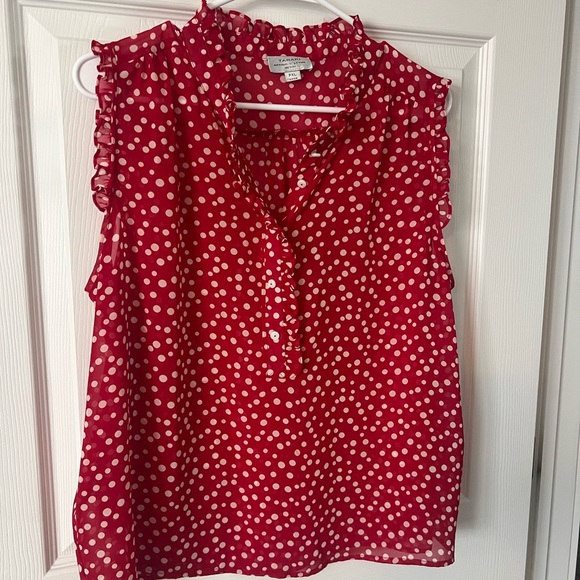 Red Polka Dot Sleeveless Top - Picture 1 of 3